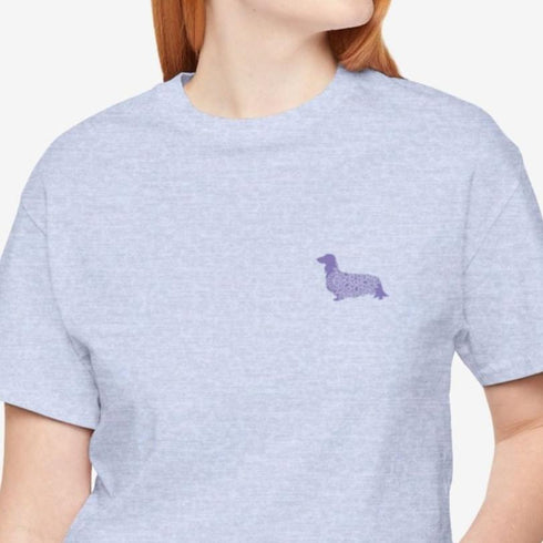 Longhaired Dachshund Mandala Tee - Dachshund Shirt for Women